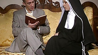 Shy Nun gets her ass fucked and face spermed