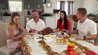 Family Swap Goes Wrong On Thanksgiving - Foursome Sex