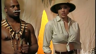 African tribe warrior is fucking a National Geographic scientist