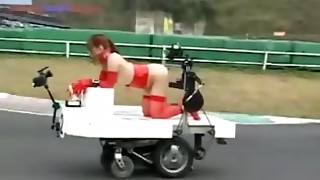Pretty Japanese girls get their vags slammed with fucking machines