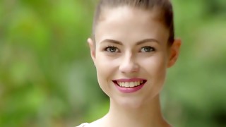 Rare beauty stands naked with her superb holes exposed