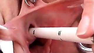 Cervix and Pee hole Fucking with Objects and Masturbating Urethra