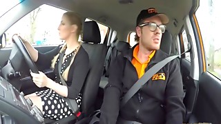Cock Riding During Driving Lesson - Georgie Lyall